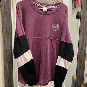 PINK Colorblock Long Sleeve Shirt